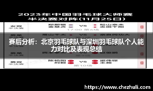 赛后分析：北京羽毛球队与深圳羽毛球队个人能力对比及表现总结